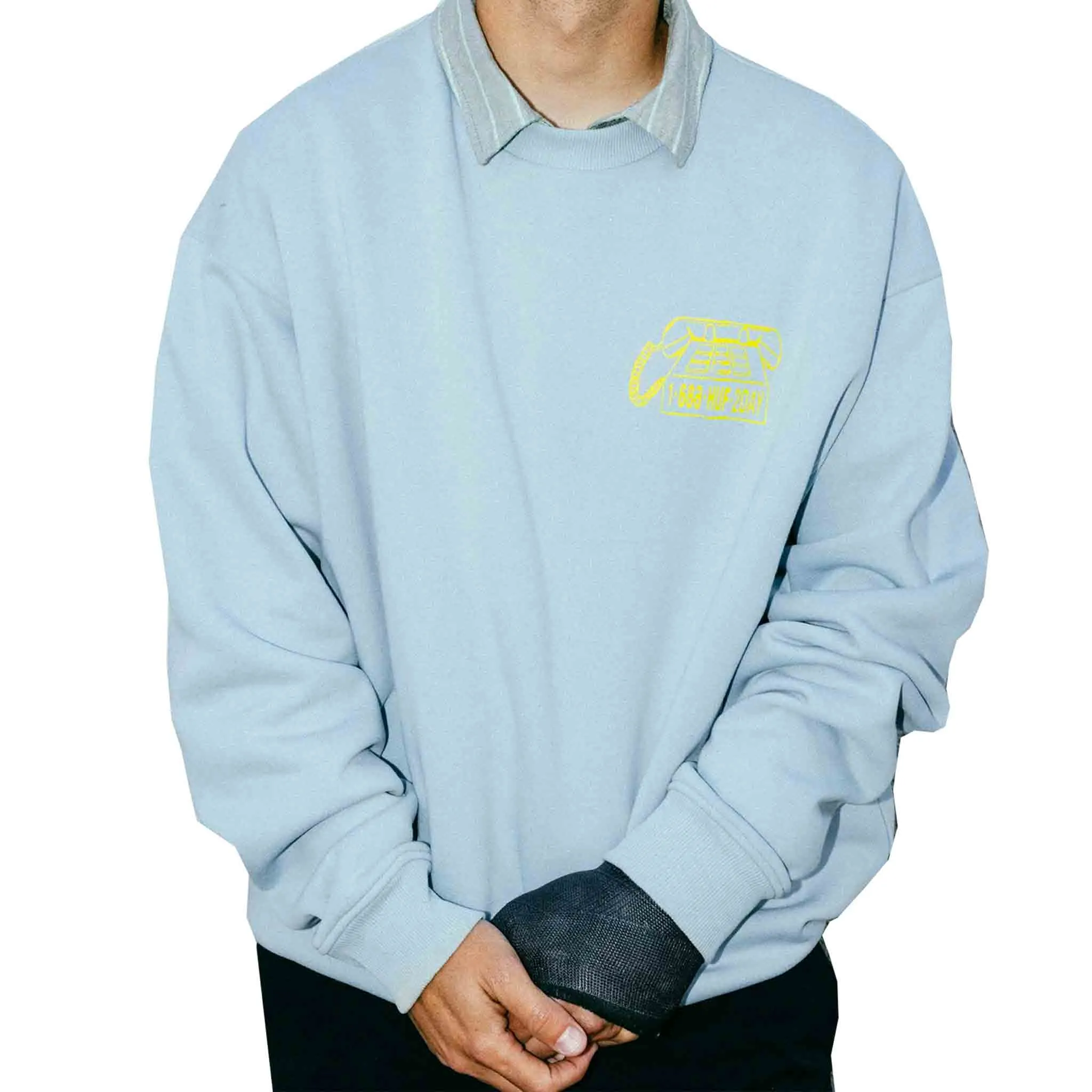 686 X HUF Heavyweight Crew Light Blue