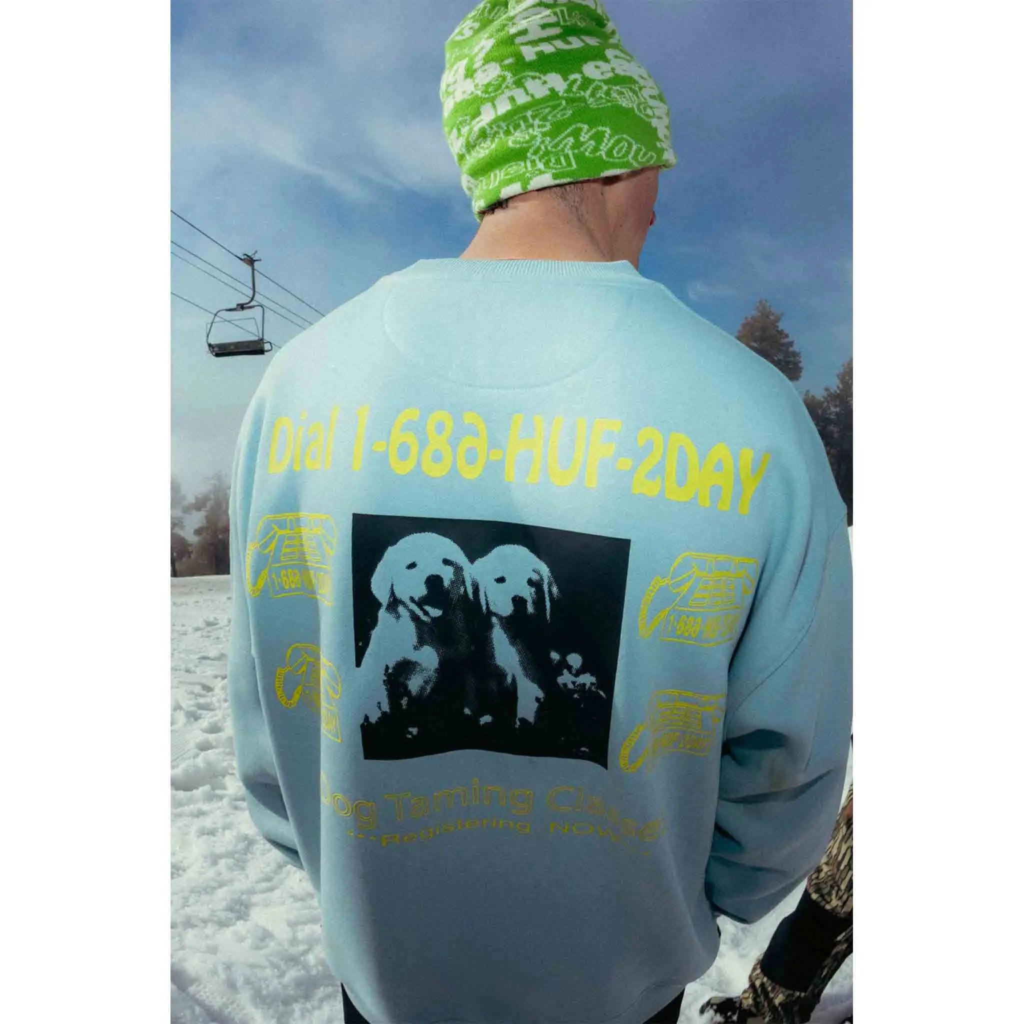 686 X HUF Heavyweight Crew Light Blue