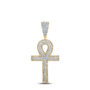 7/8CTW-DIA P1P2 ANKH MENS CHARM