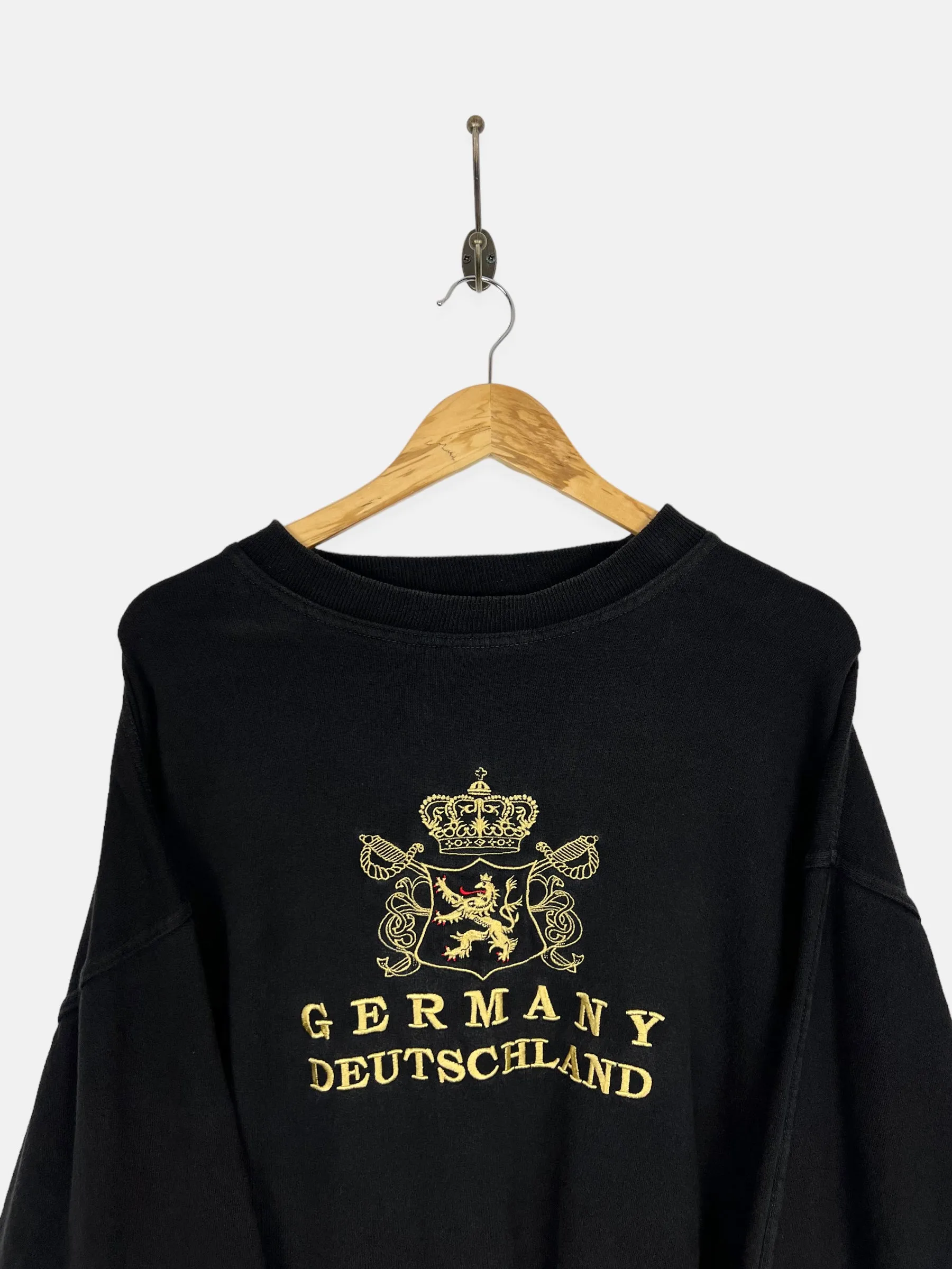 90's Germany Deutschland Embroidered Vintage Sweatshirt Size L