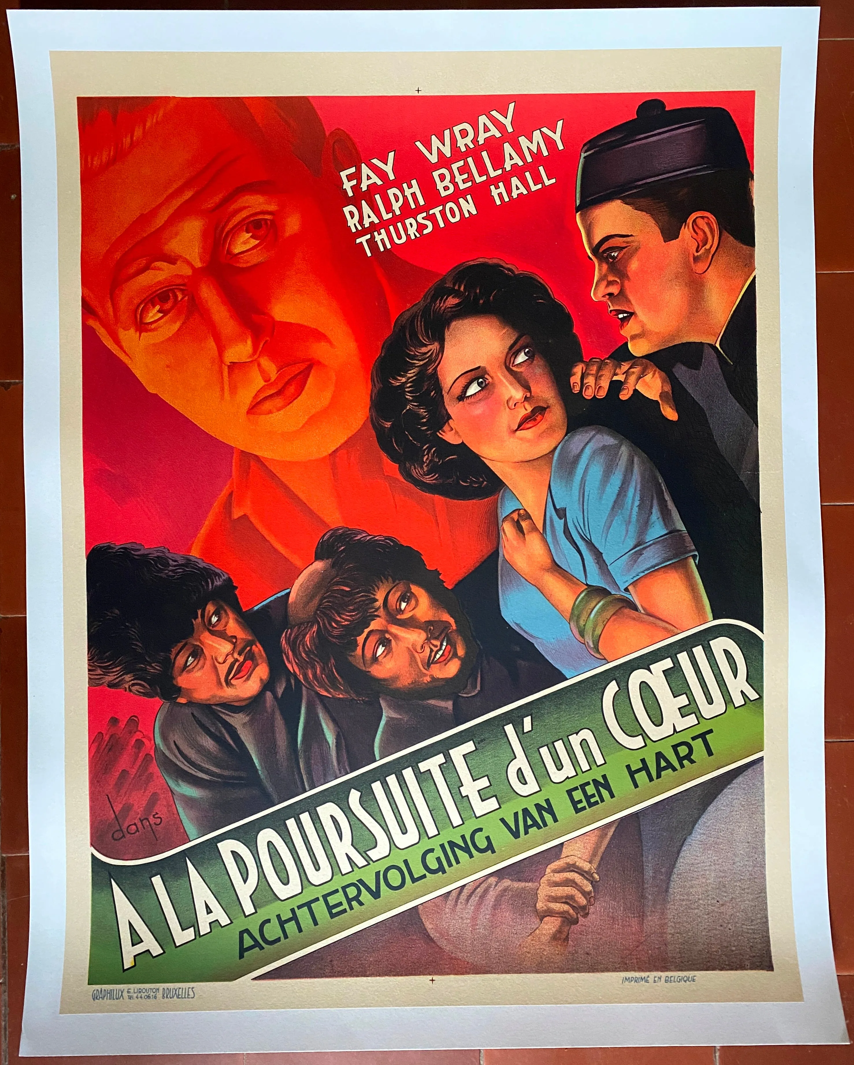 Affiche belge A LA POURSUITE D'UN COEUR Roaming Lady FAY WRAY Ralph Bellamy 1936