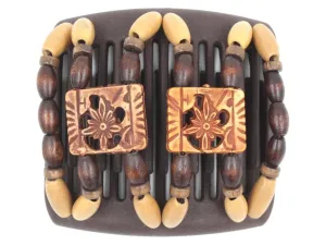 African Butterfly Chameleon Hair Comb - Dupla Brown 53