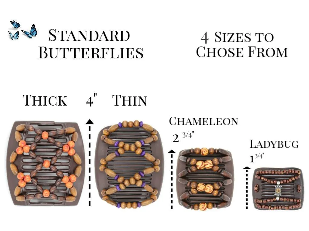 African Butterfly Hair Comb - Ndebele Brown 164