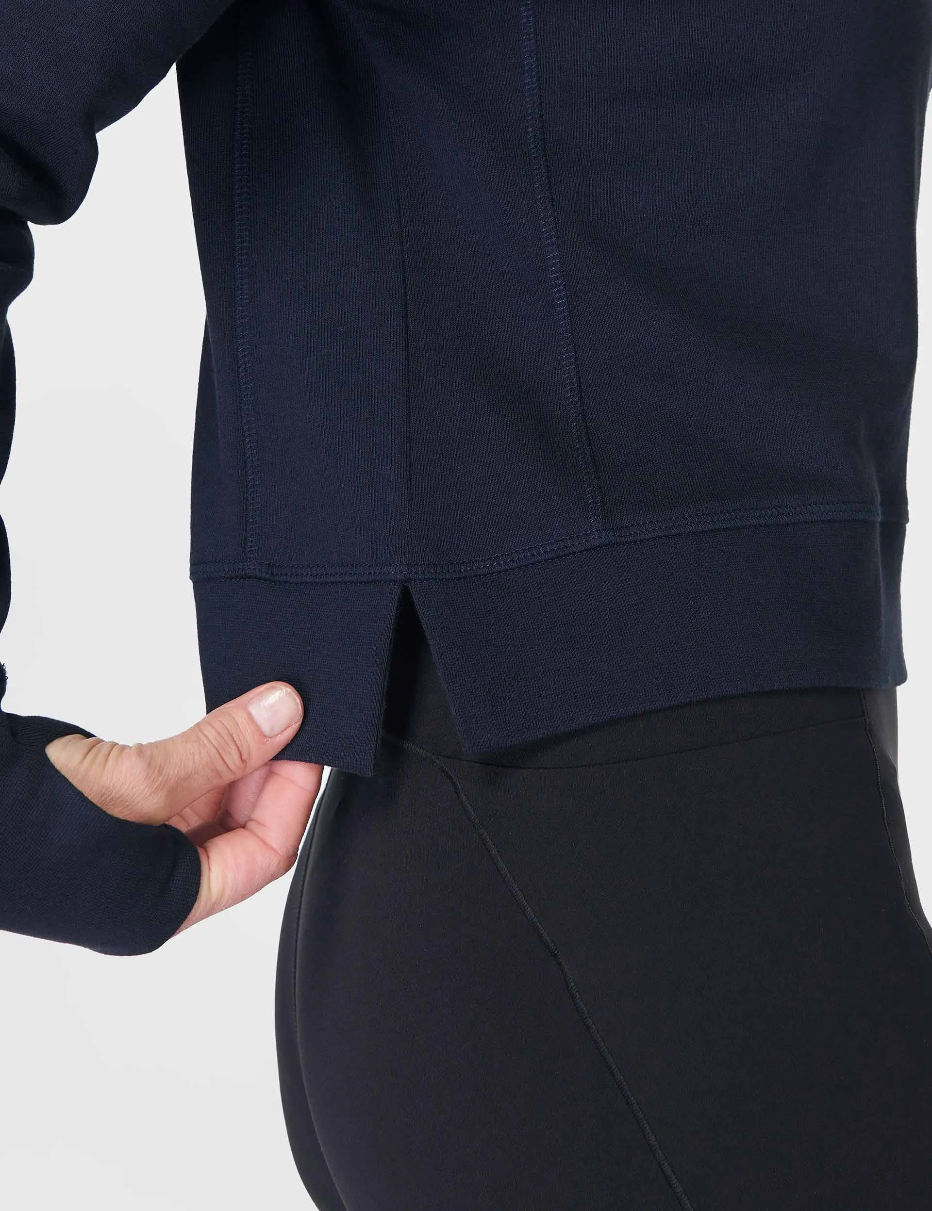 After Class Crop Sweatshirt - Navy Blue