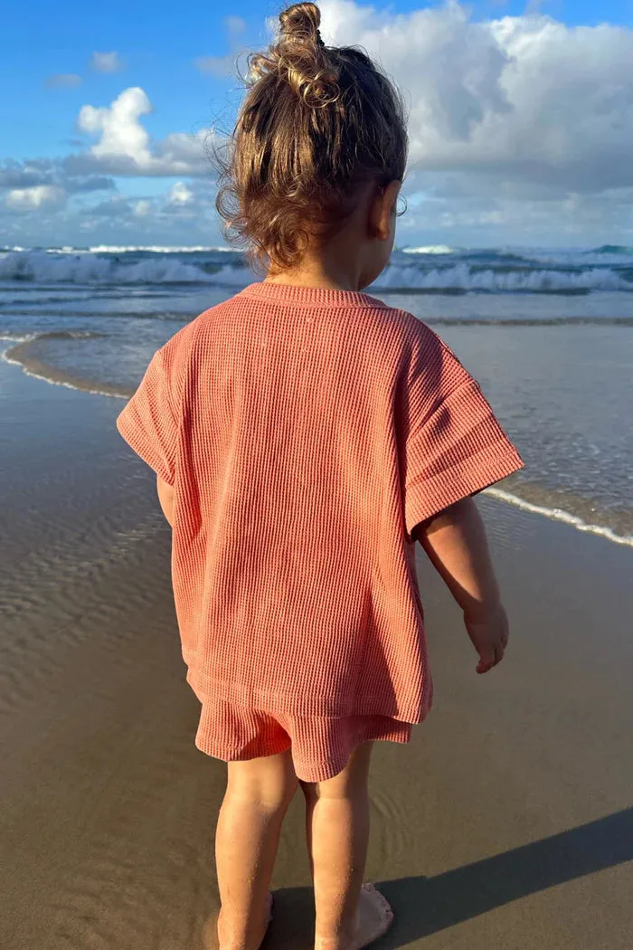 All Fenix - Mini Waffle Tee | Dusty Rose