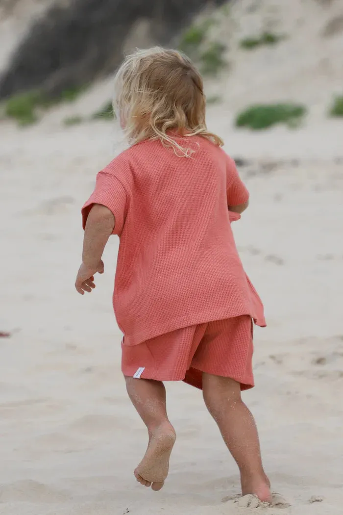 All Fenix - Mini Waffle Tee | Dusty Rose
