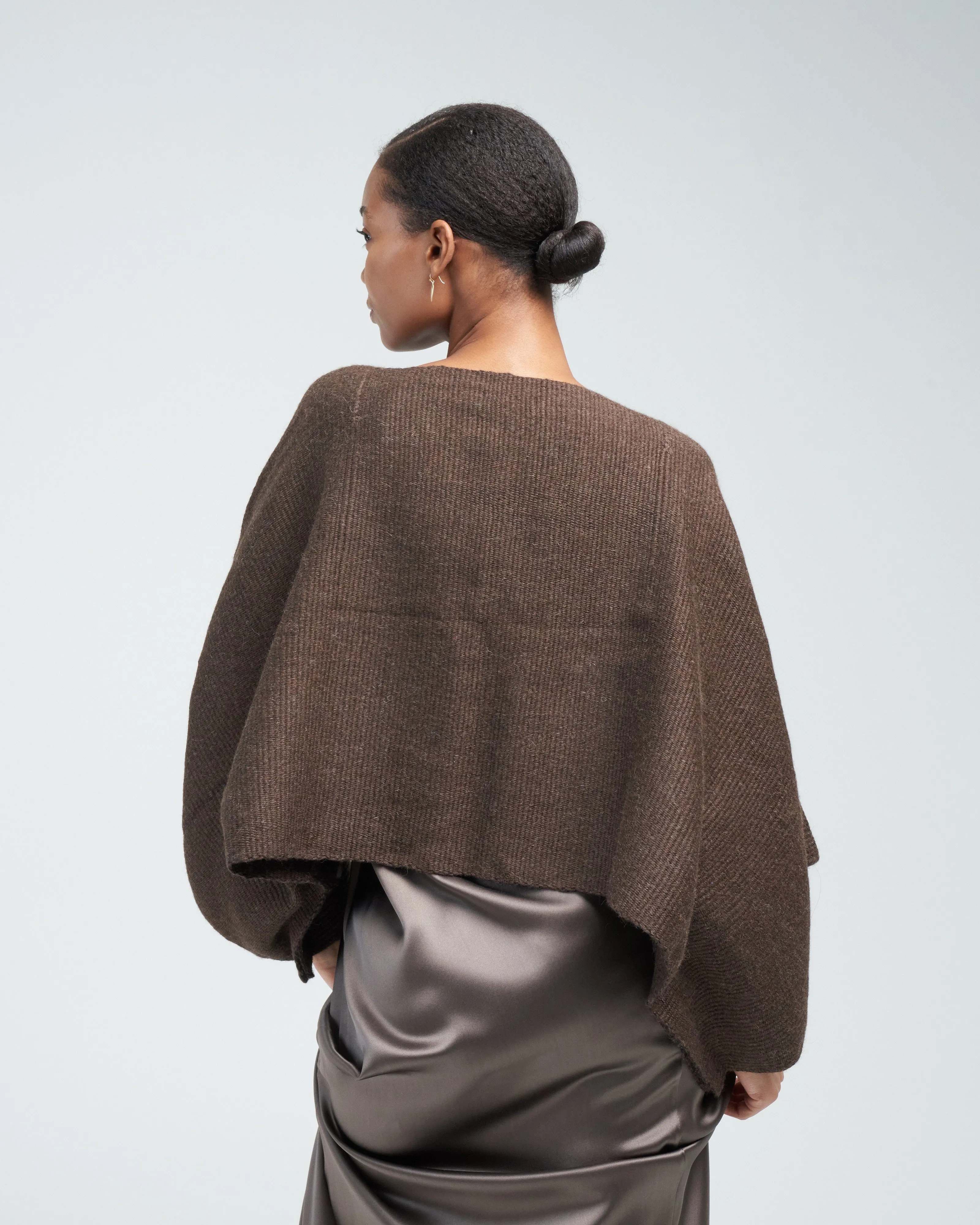 alpaca crop top - chocolate