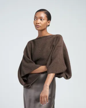 alpaca crop top - chocolate