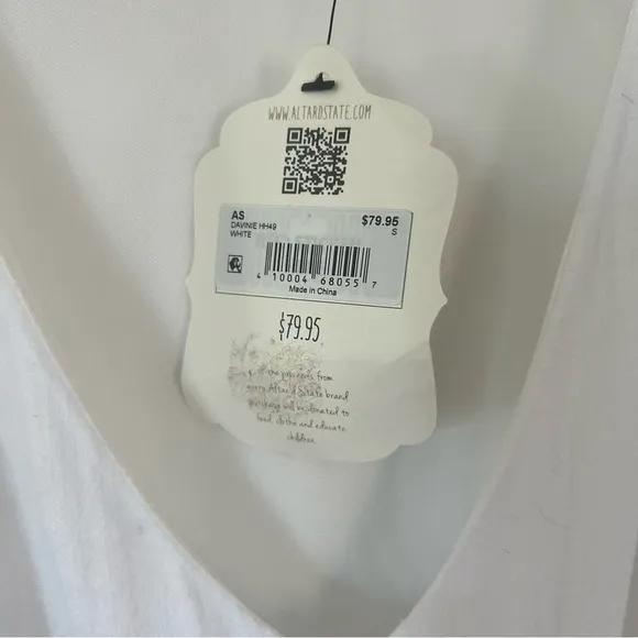 Altar’d State Davinie White Puff Sleeves Maxi Dress Size S NWT