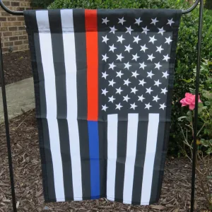 American Flag Thin Blue Line Thin Red Line Garden Flag
