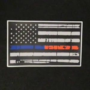 American Flag Thin Blue Line Thin Red Line Magnet