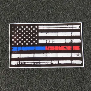 American Flag Thin Blue Line Thin Red Line Vinyl Decal