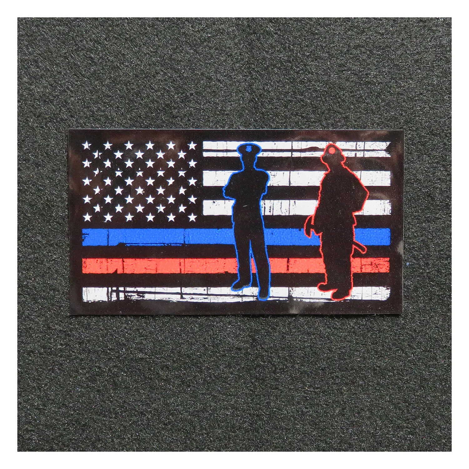American Flag Thin Blue Red Line Silhouette Vinyl Decal