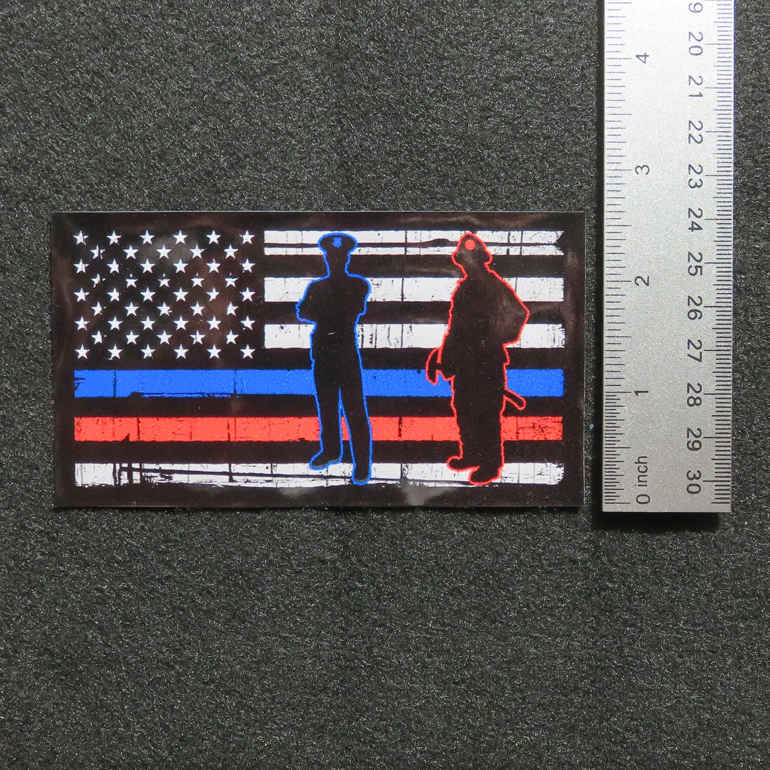 American Flag Thin Blue Red Line Silhouette Vinyl Decal