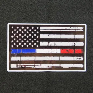 American Flag Thin Blue White Red Line Vinyl Decal