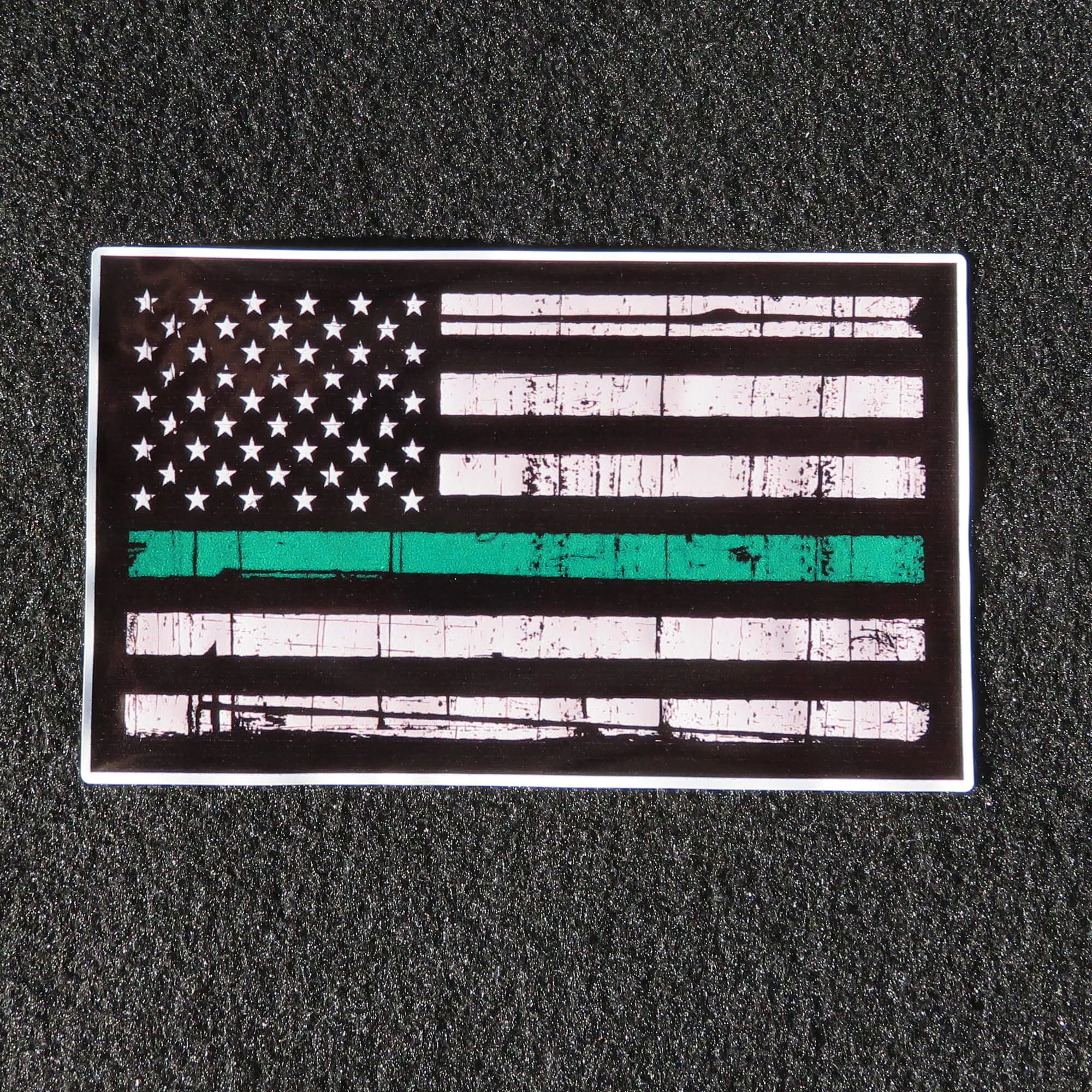 American Flag Thin Green Line Vinyl Decal