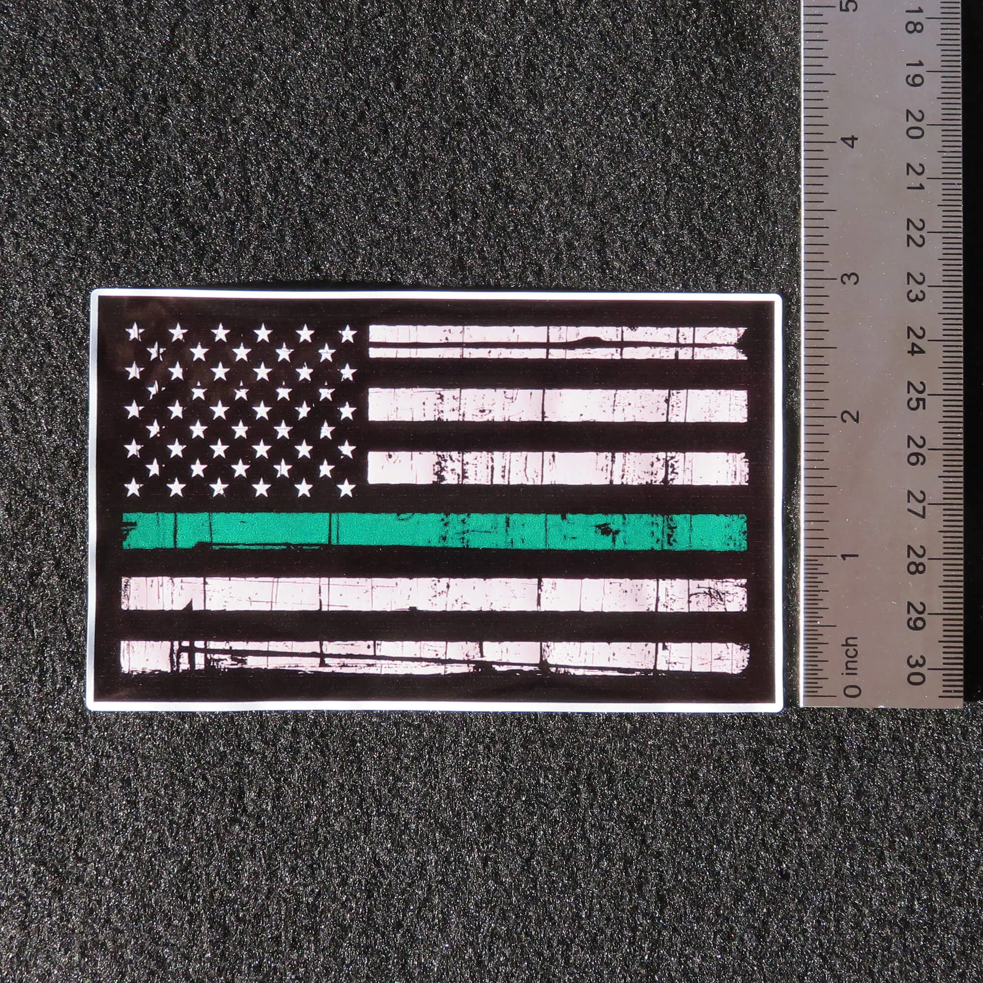 American Flag Thin Green Line Vinyl Decal