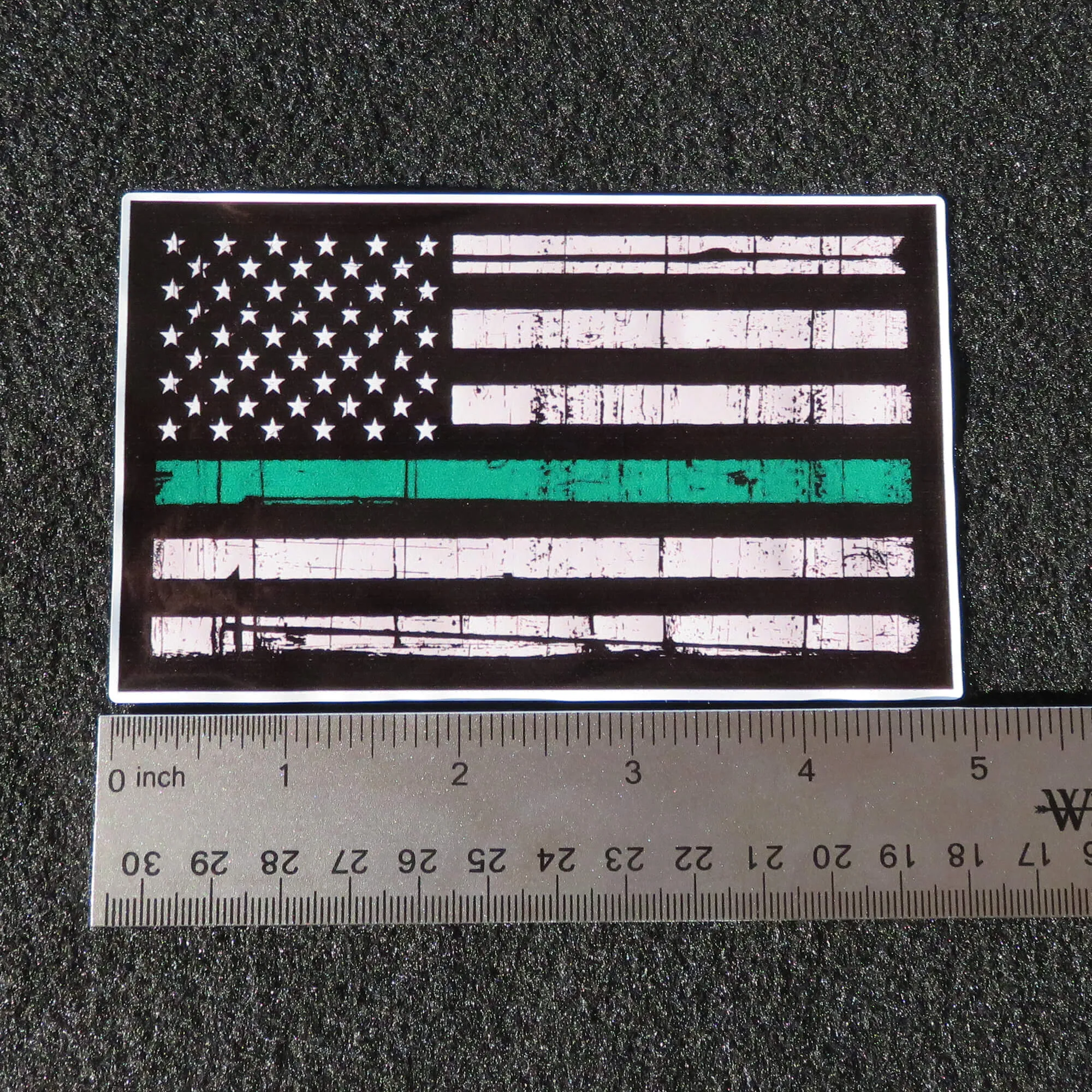 American Flag Thin Green Line Vinyl Decal
