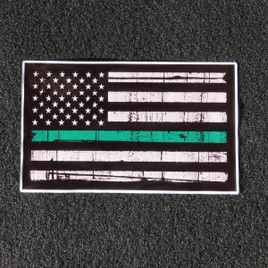 American Flag Thin Green Line Vinyl Decal