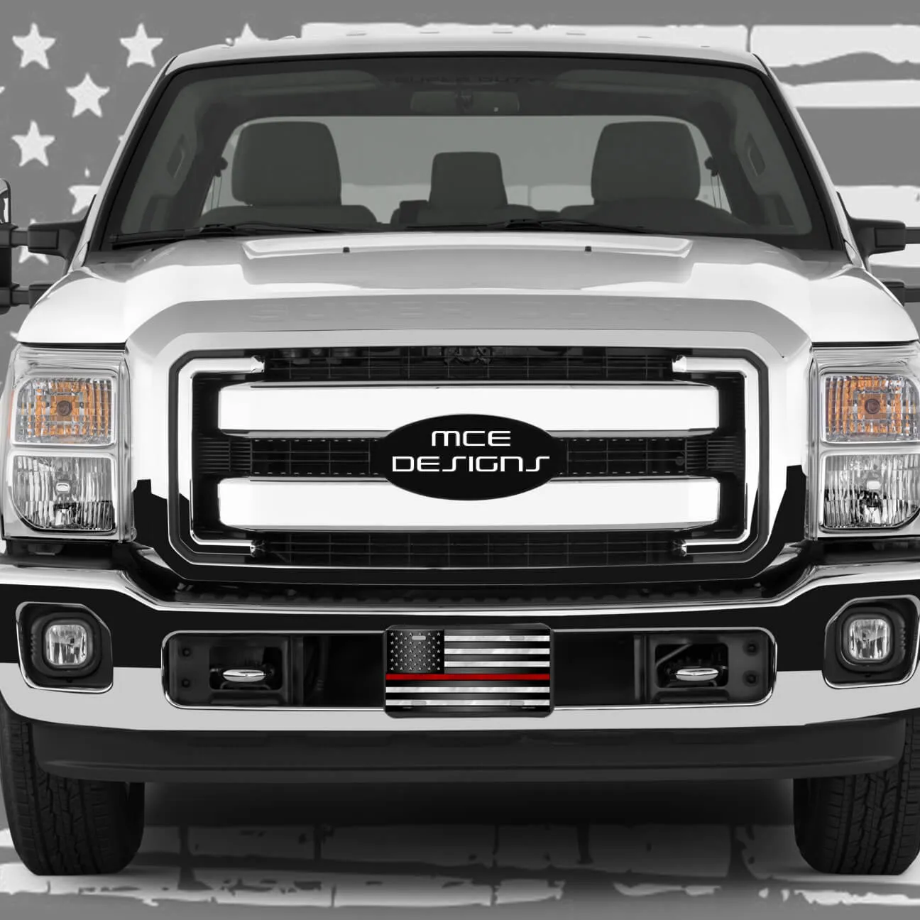American Flag Thin Red Line License Plate