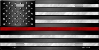 American Flag Thin Red Line License Plate