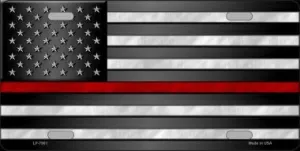 American Flag Thin Red Line License Plate