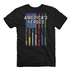 America's Heroes Multicolor Line T-Shirt