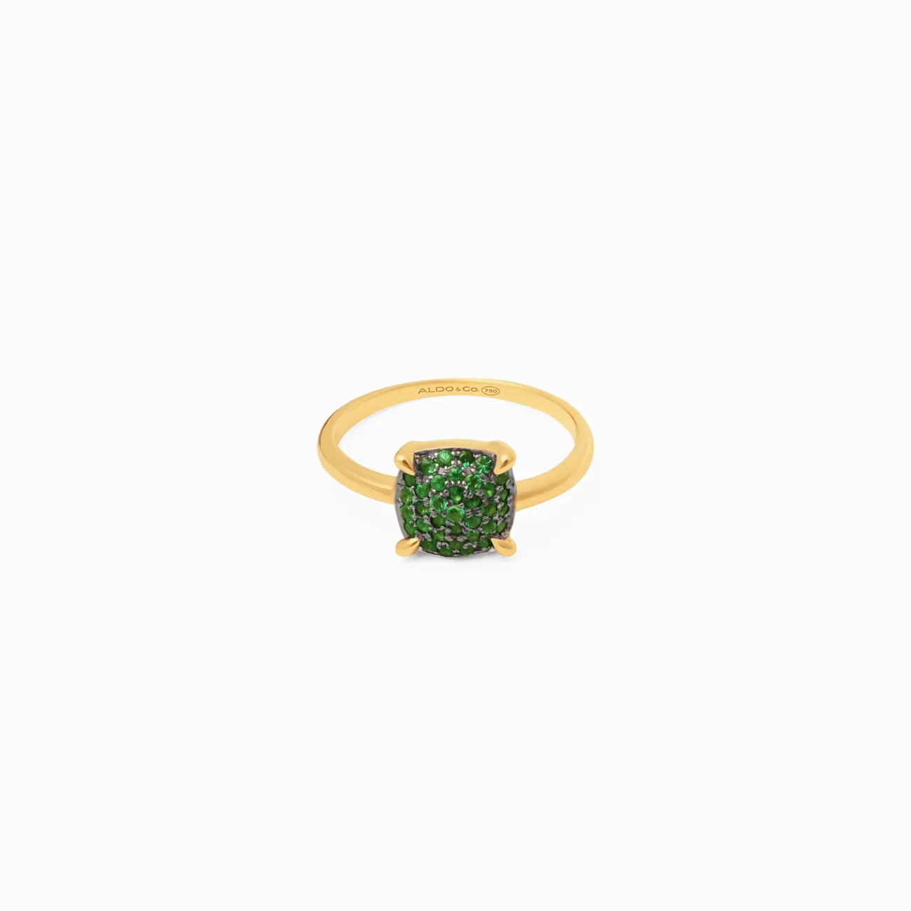 Anillo oro amarillo de 18k cicle glow con esmeraldas