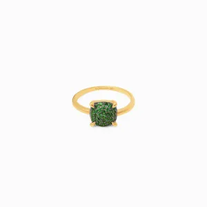 Anillo oro amarillo de 18k cicle glow con esmeraldas