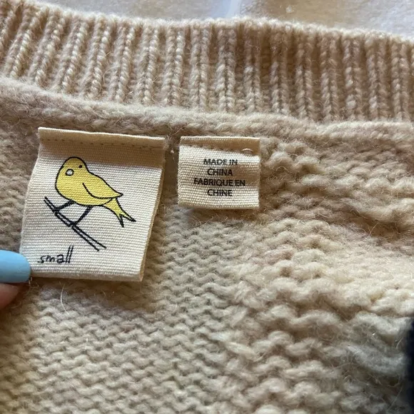 Anthropologie Yellow bird dimensional petals cardigan. Size S