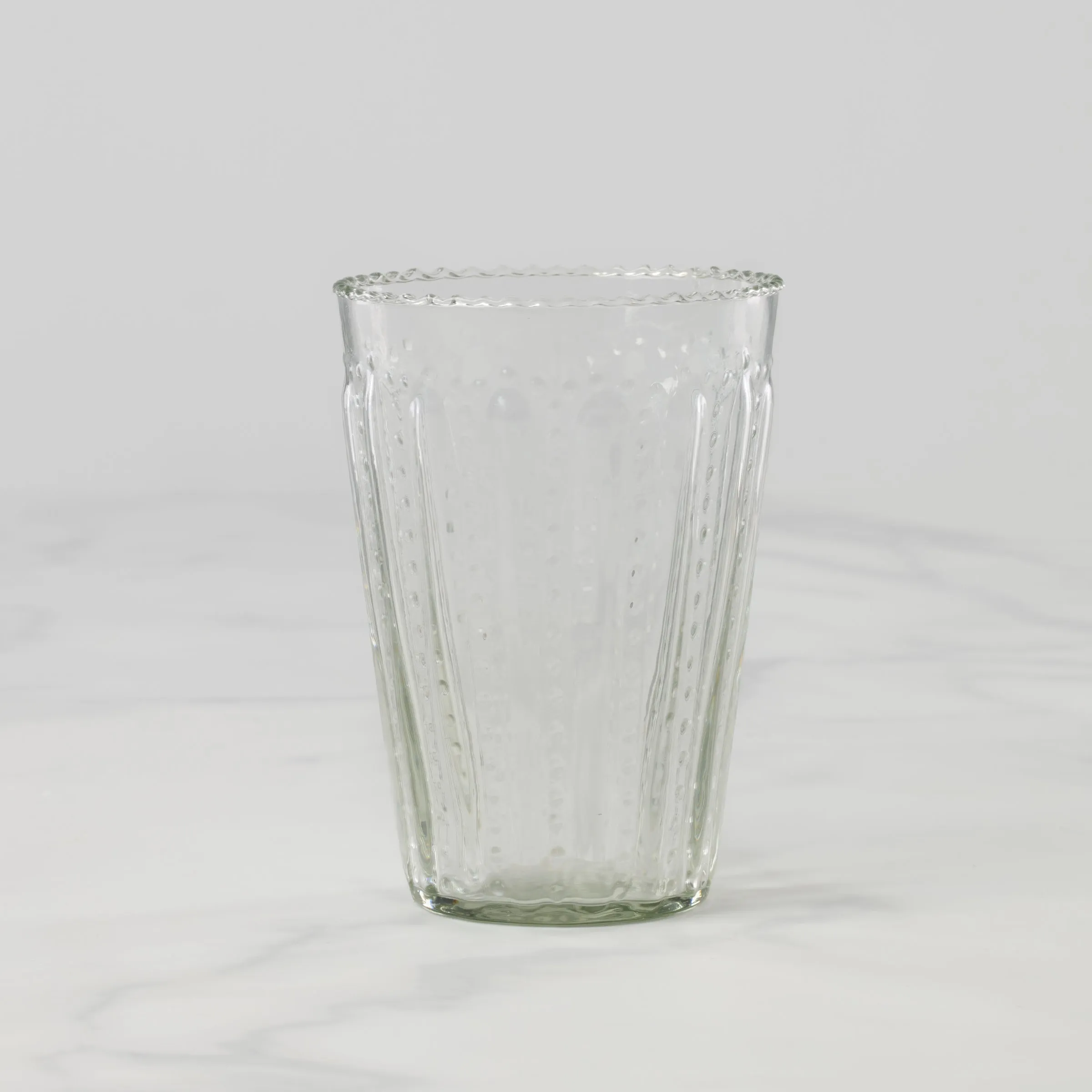 Artisan-Crafted Ruffled Glass Tumbler
