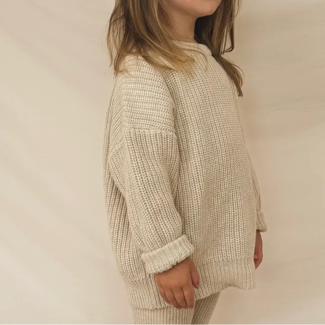 Aspen Chunky Knit Oversized Jumper (Wheat)