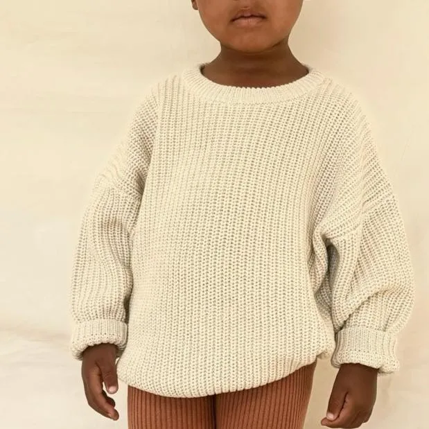 Aspen Chunky Knit Oversized Jumper (Wheat)