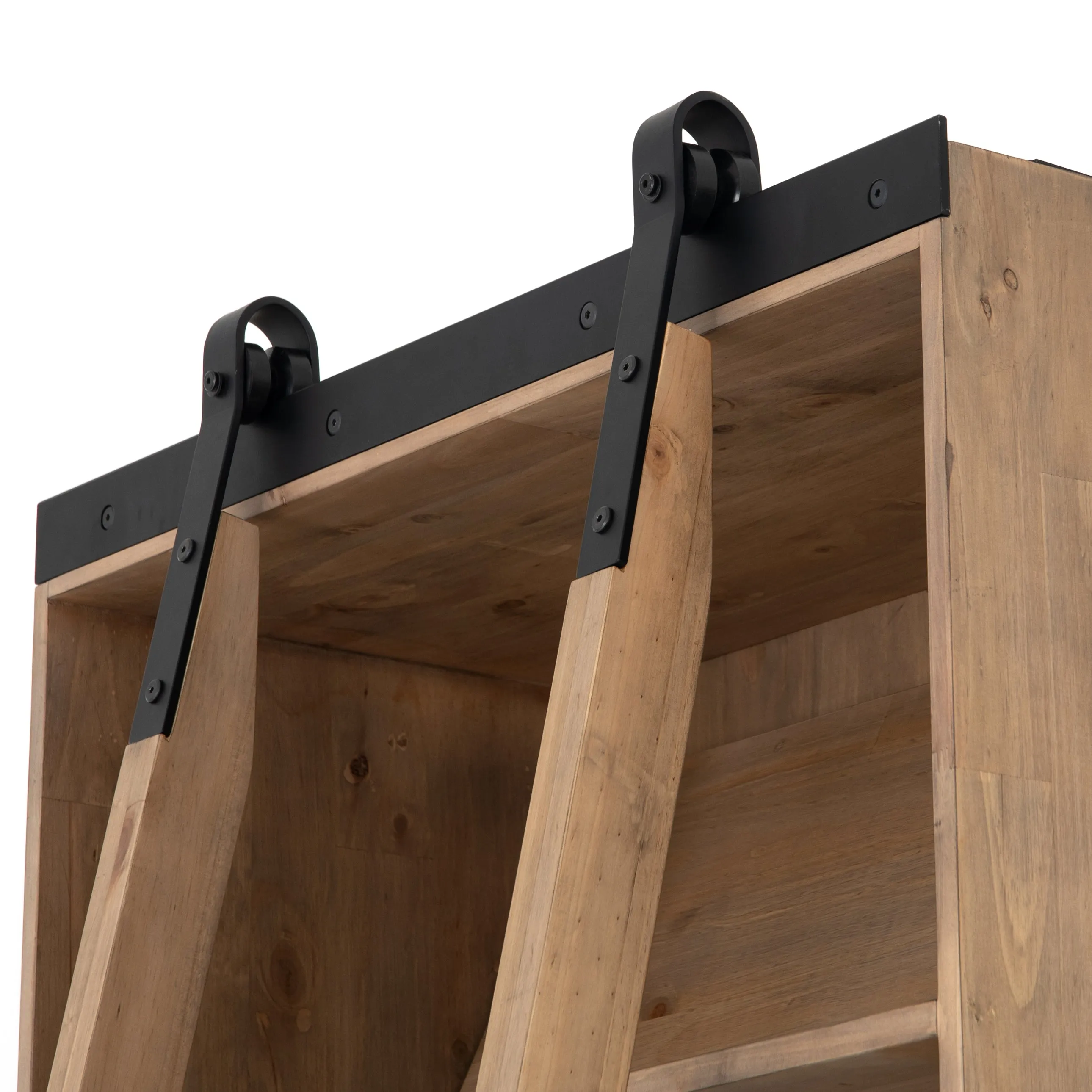 Bane Bookshelf with Ladder - Smoked Pine