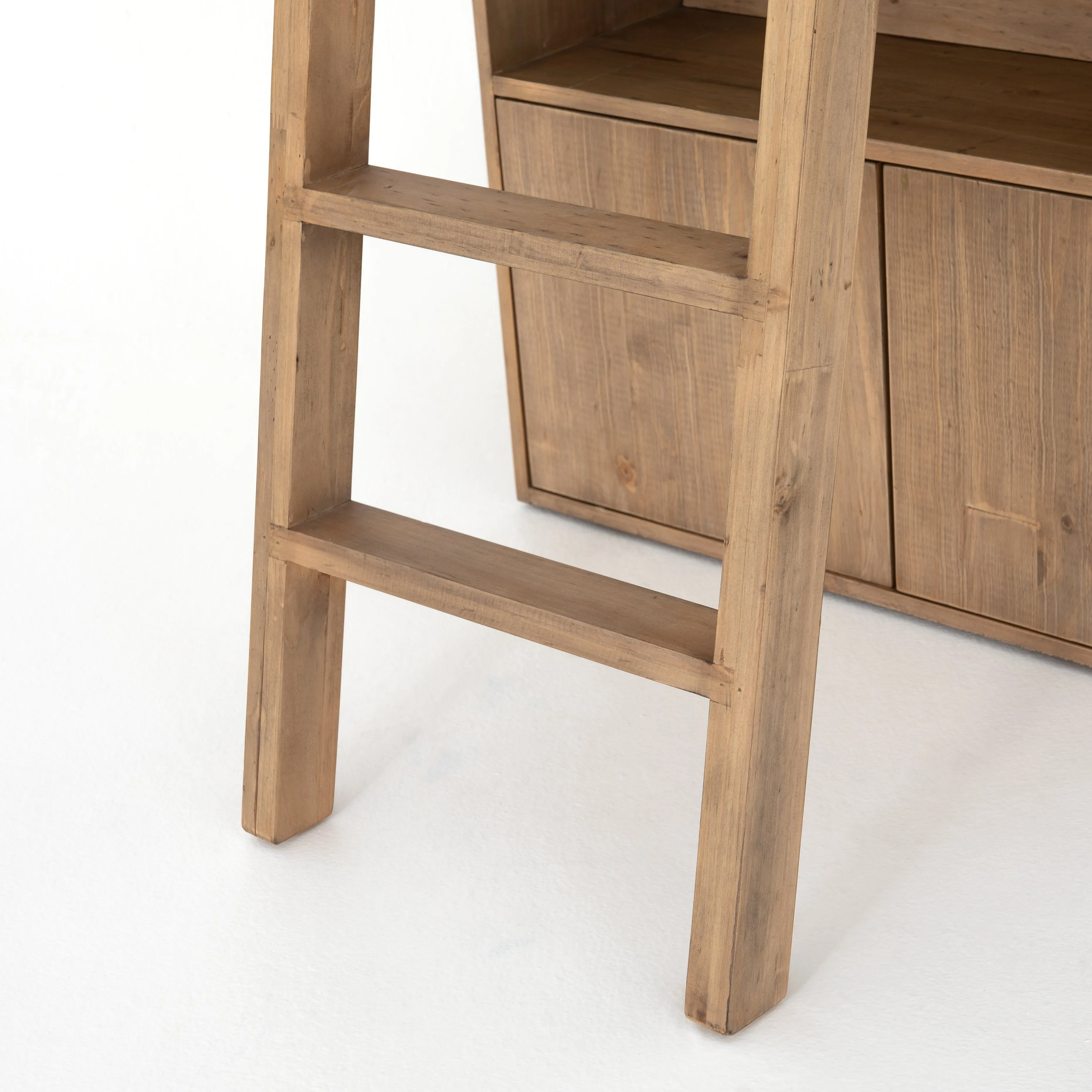 Bane Bookshelf with Ladder - Smoked Pine