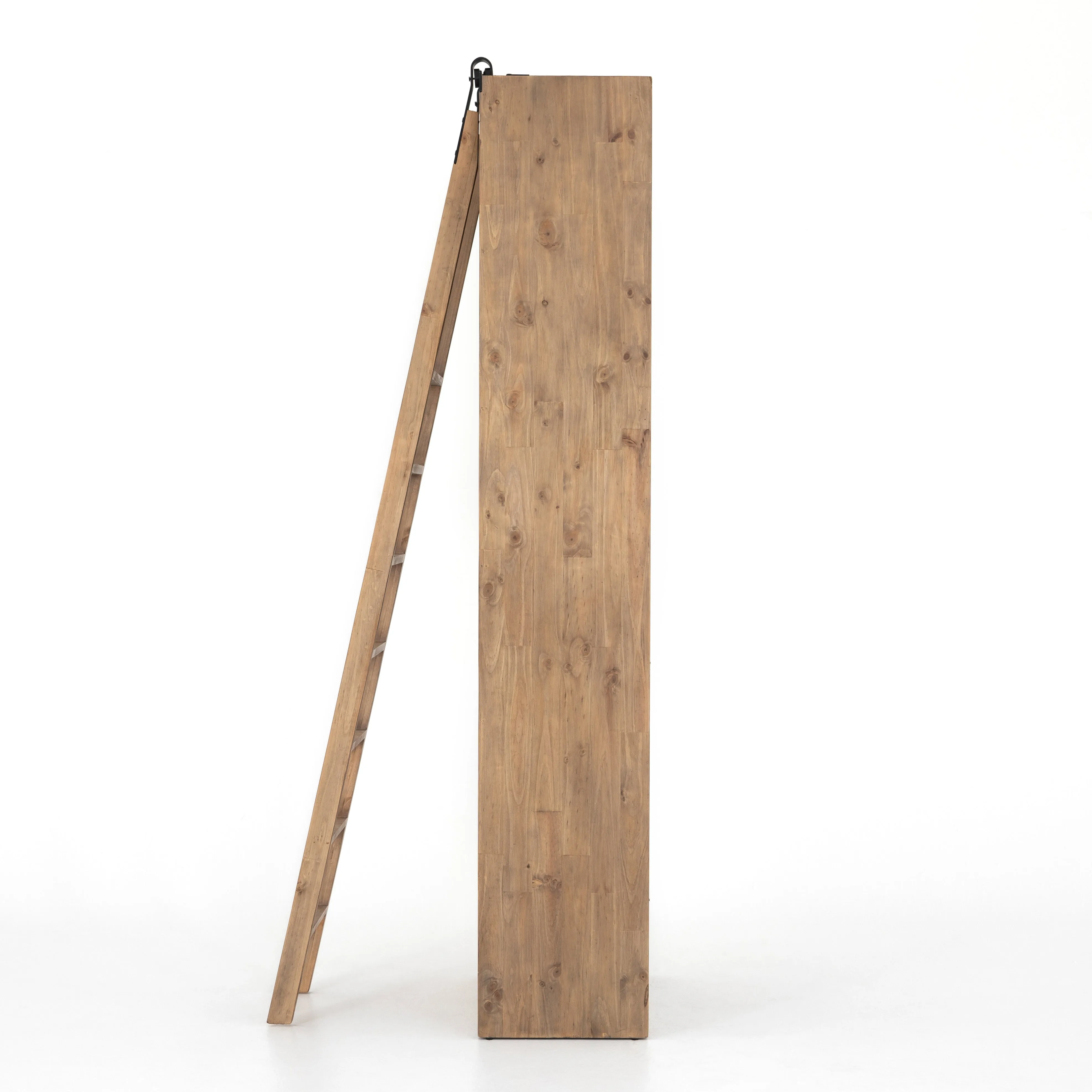 Bane Bookshelf with Ladder - Smoked Pine