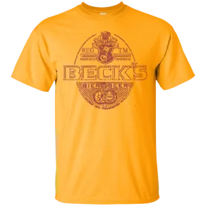 Becks Beer T-Shirt Custom Designed Red Worn Label Pattern 987