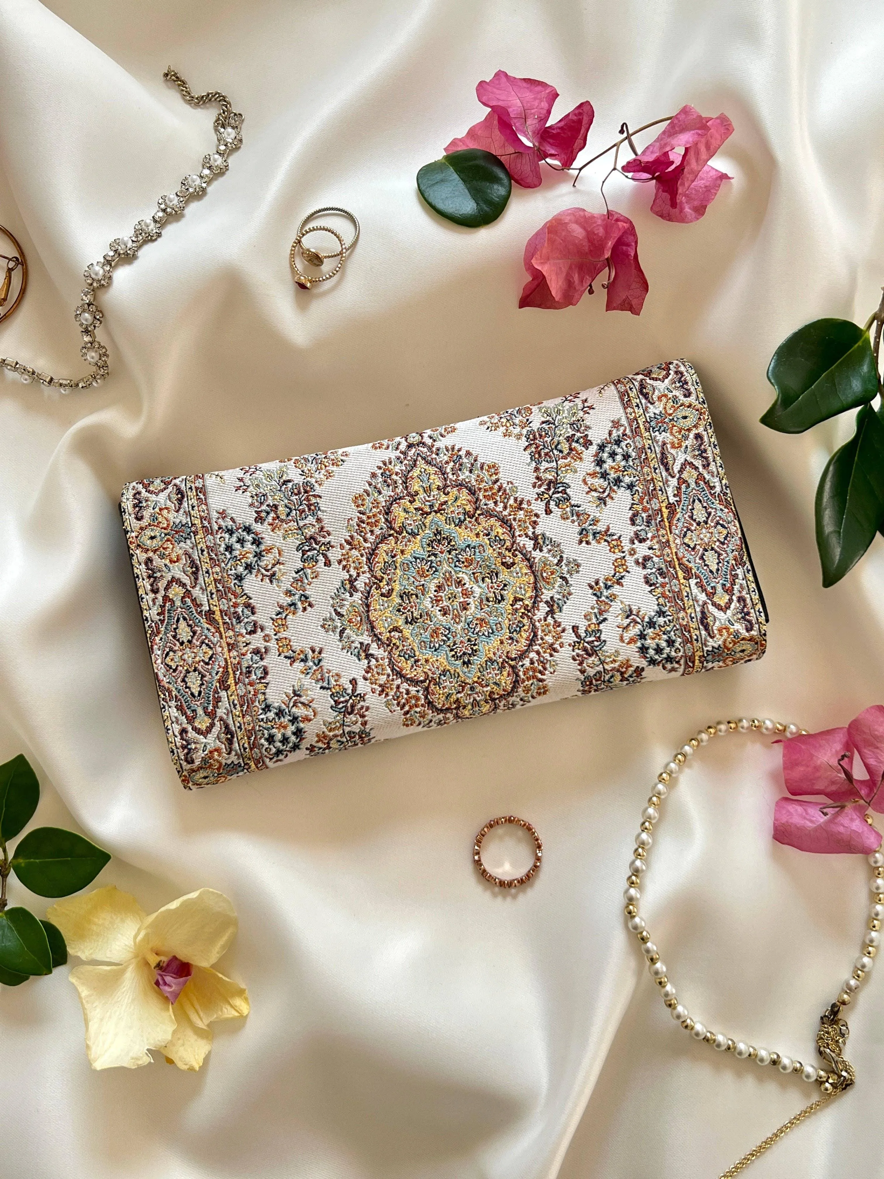 Beige Boho Wallet, Handmade Vegan Wallet