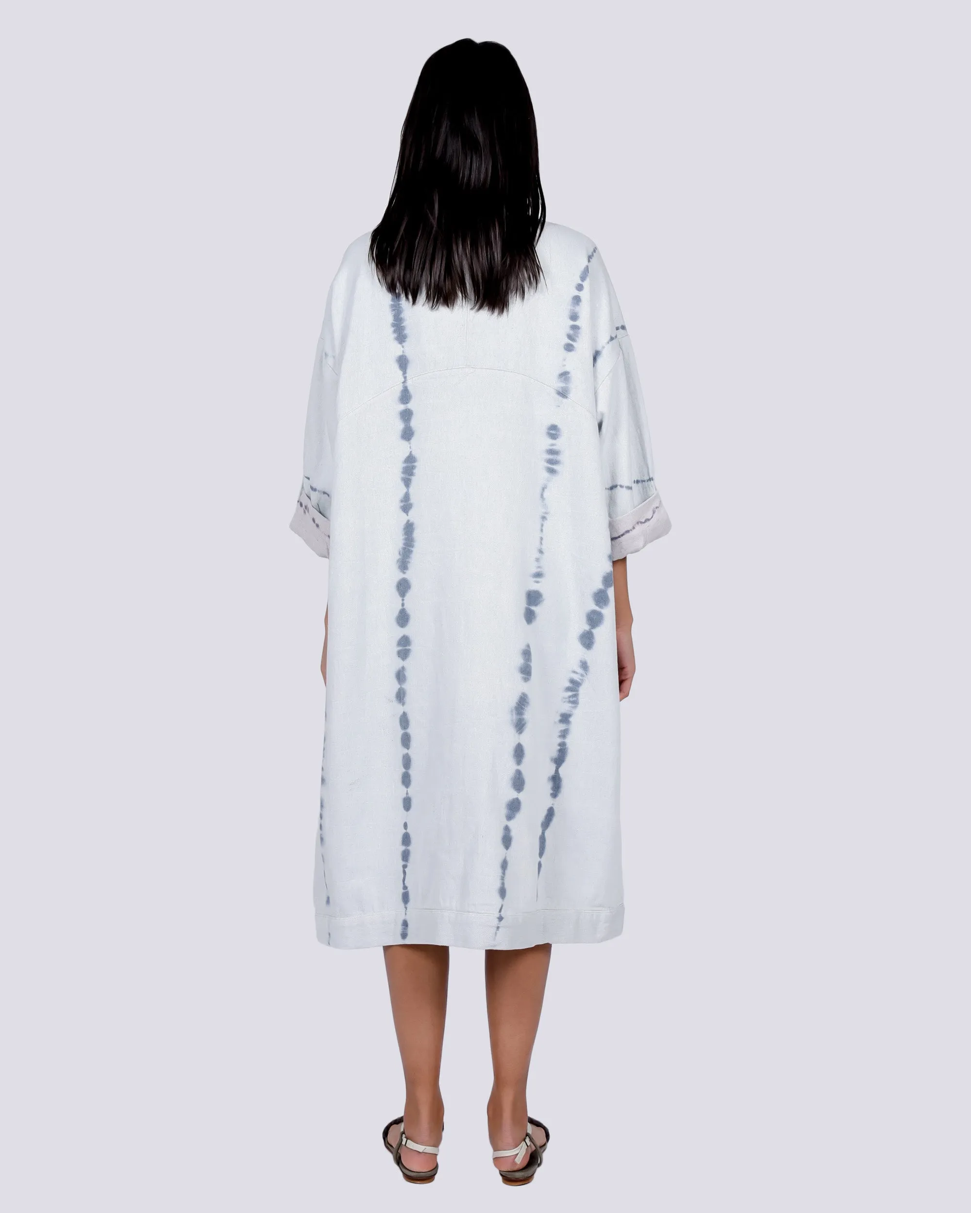 Beni dress in ice wash tie dye