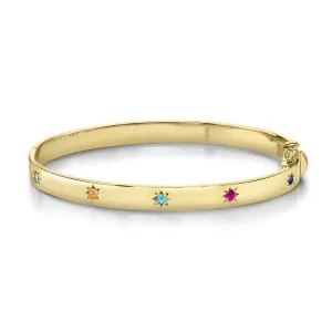 Birthstone Hinged Cuff Bracelet