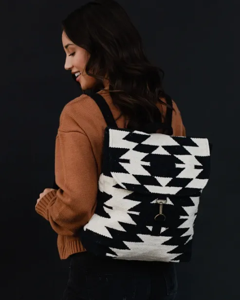 Black & Cream Aztec Backpack