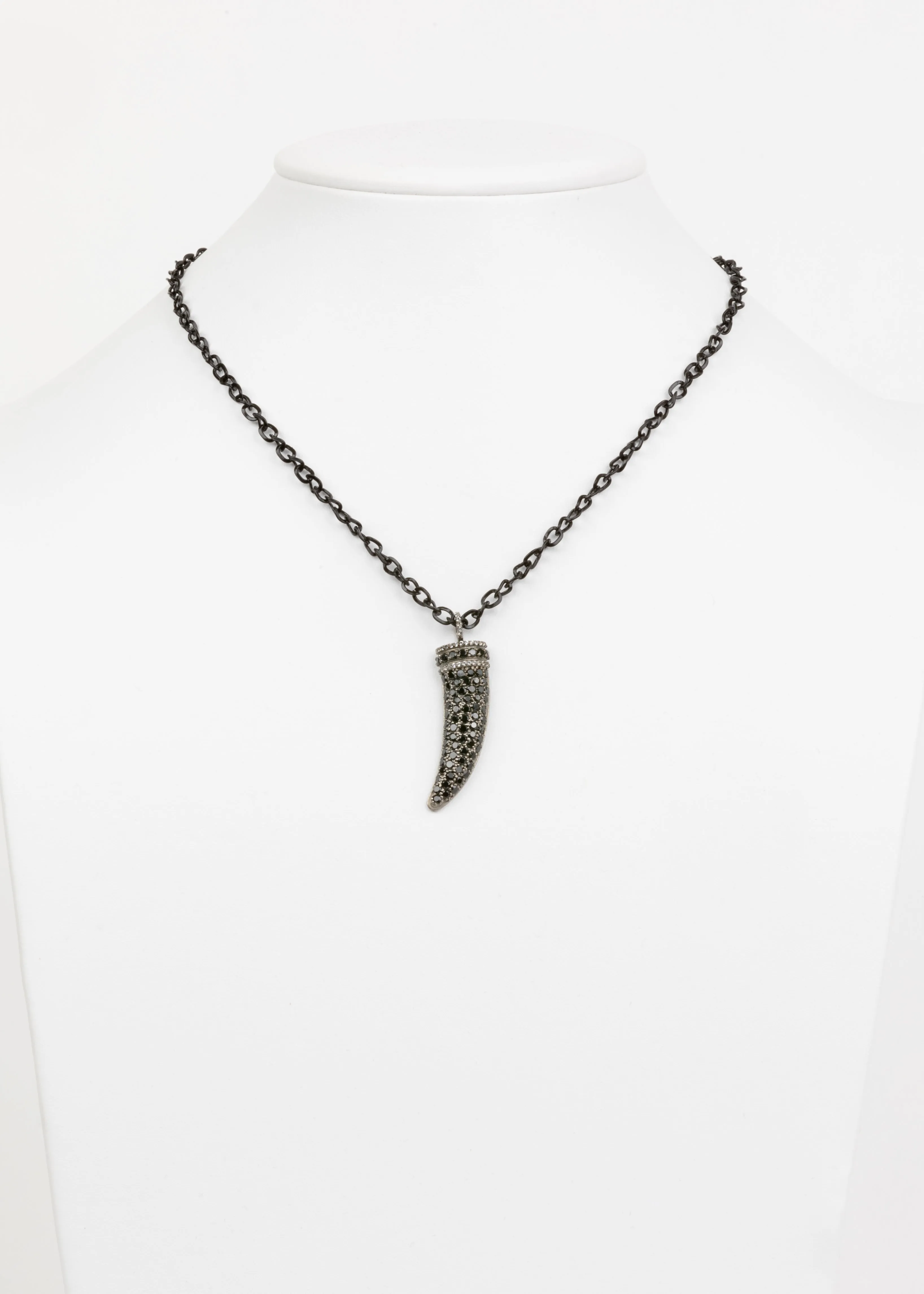 Black Spinel and Gunmetal Chain