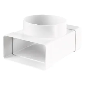 Blauberg Flat Plastic Ducting Transformer T Piece 110x54mm - 100mm