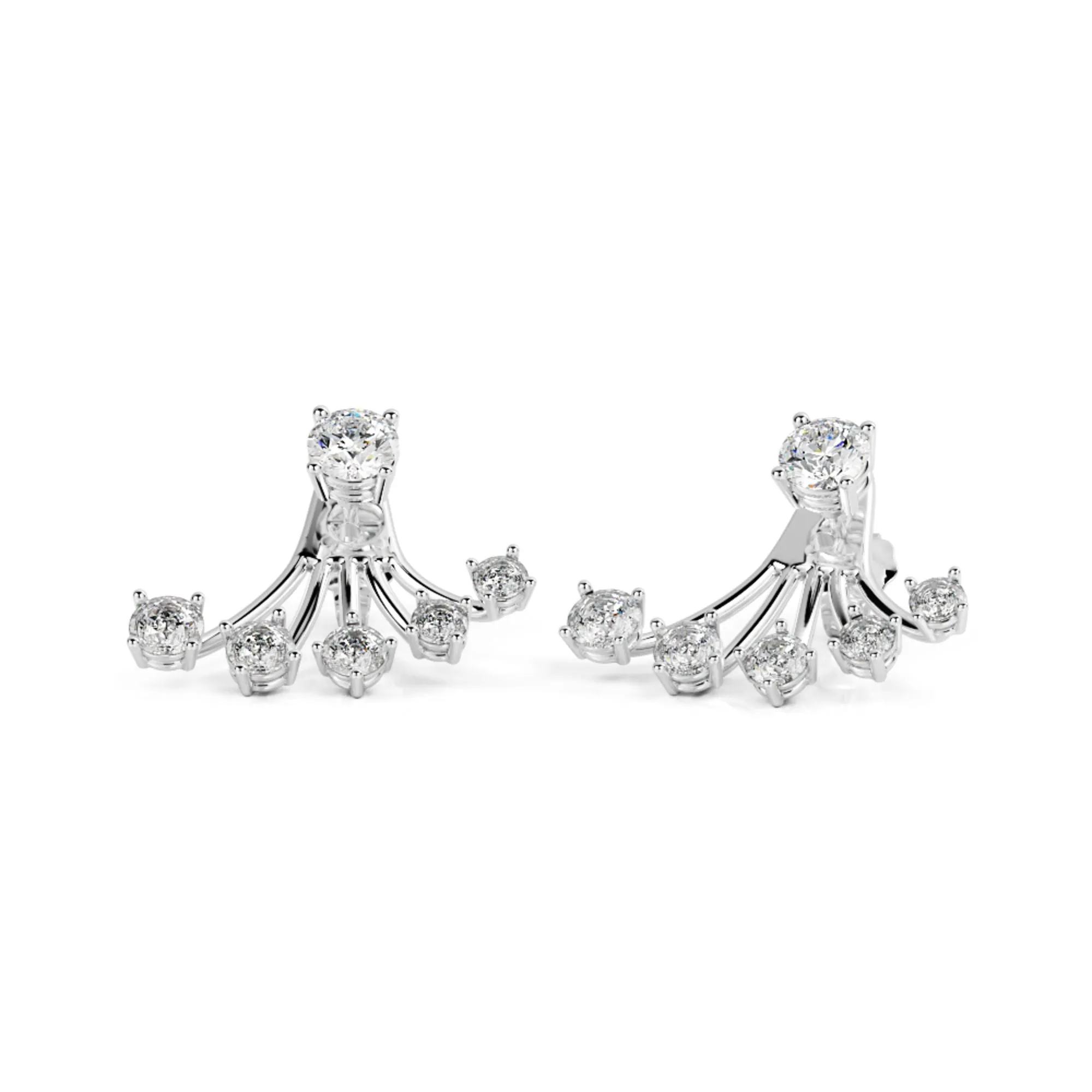 Blinding Light Waver Earrings 2 Natural Diamonds in White Gold
