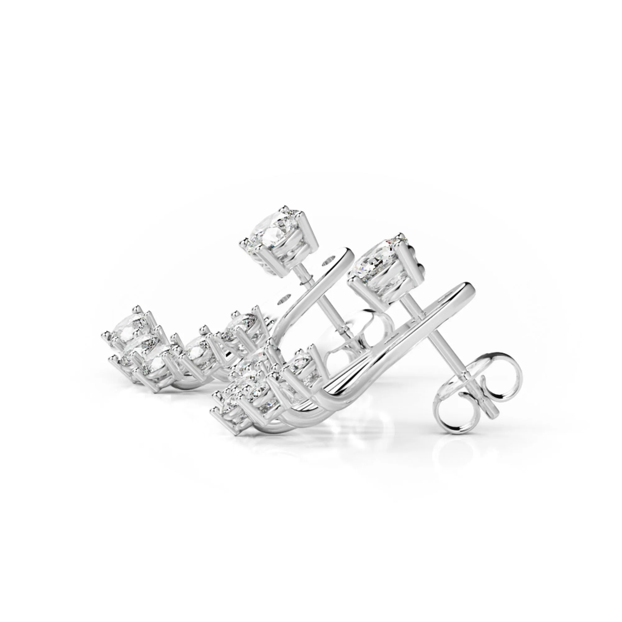 Blinding Light Waver Earrings 2 Natural Diamonds in White Gold