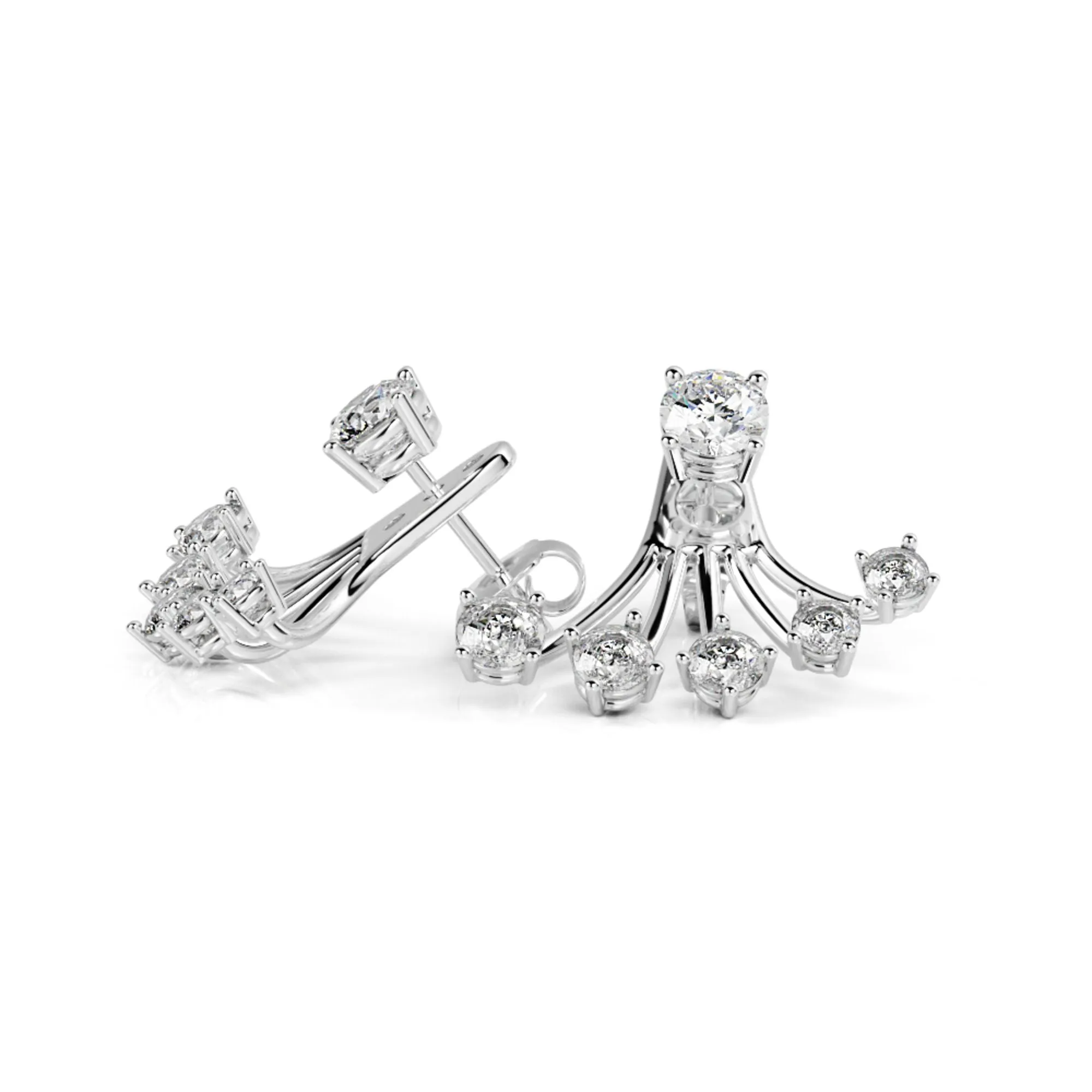 Blinding Light Waver Earrings 2 Natural Diamonds in White Gold