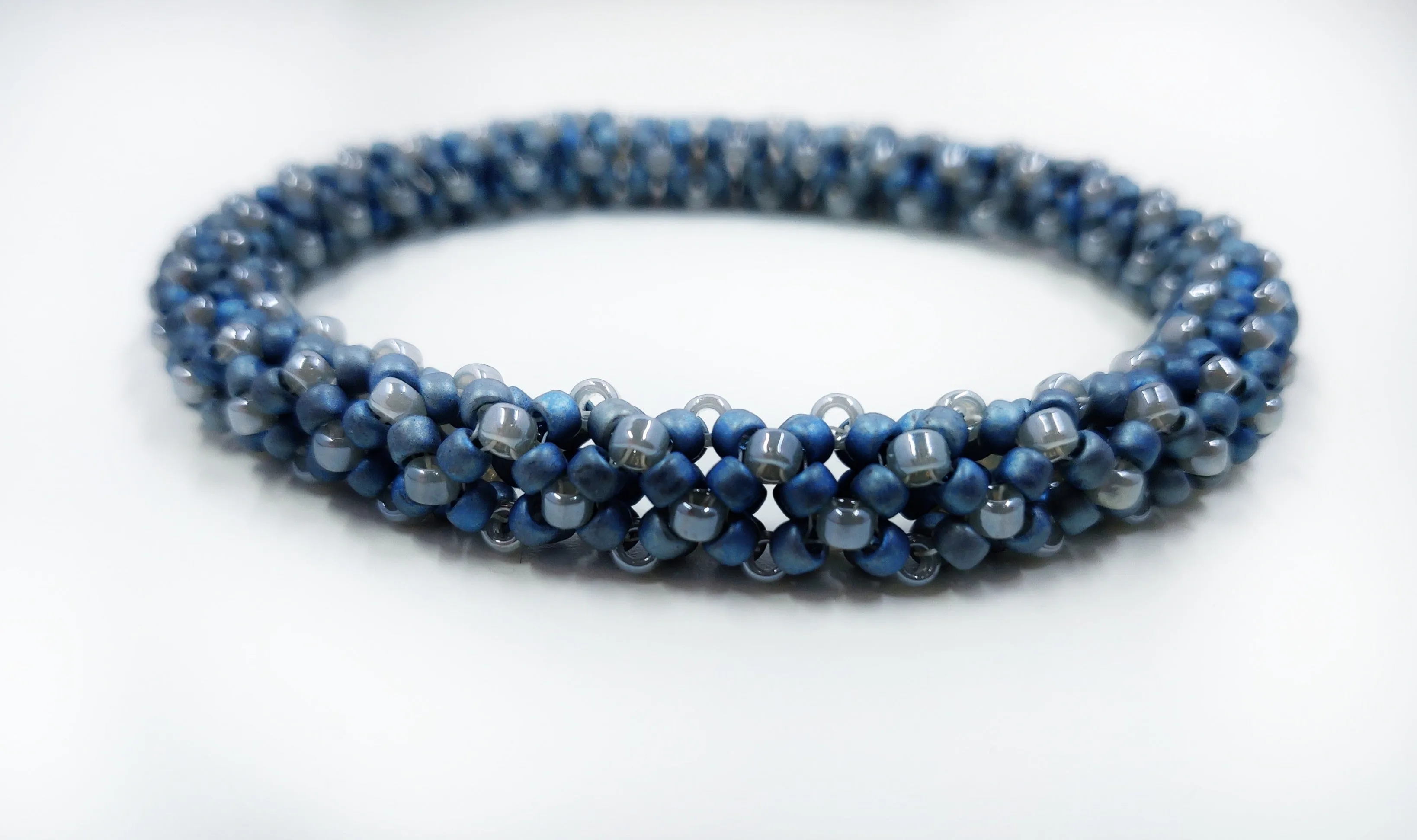 Blue Beaded Bangle