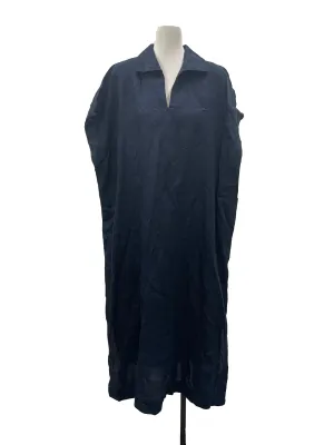 Blue Boxy V Neck Dress