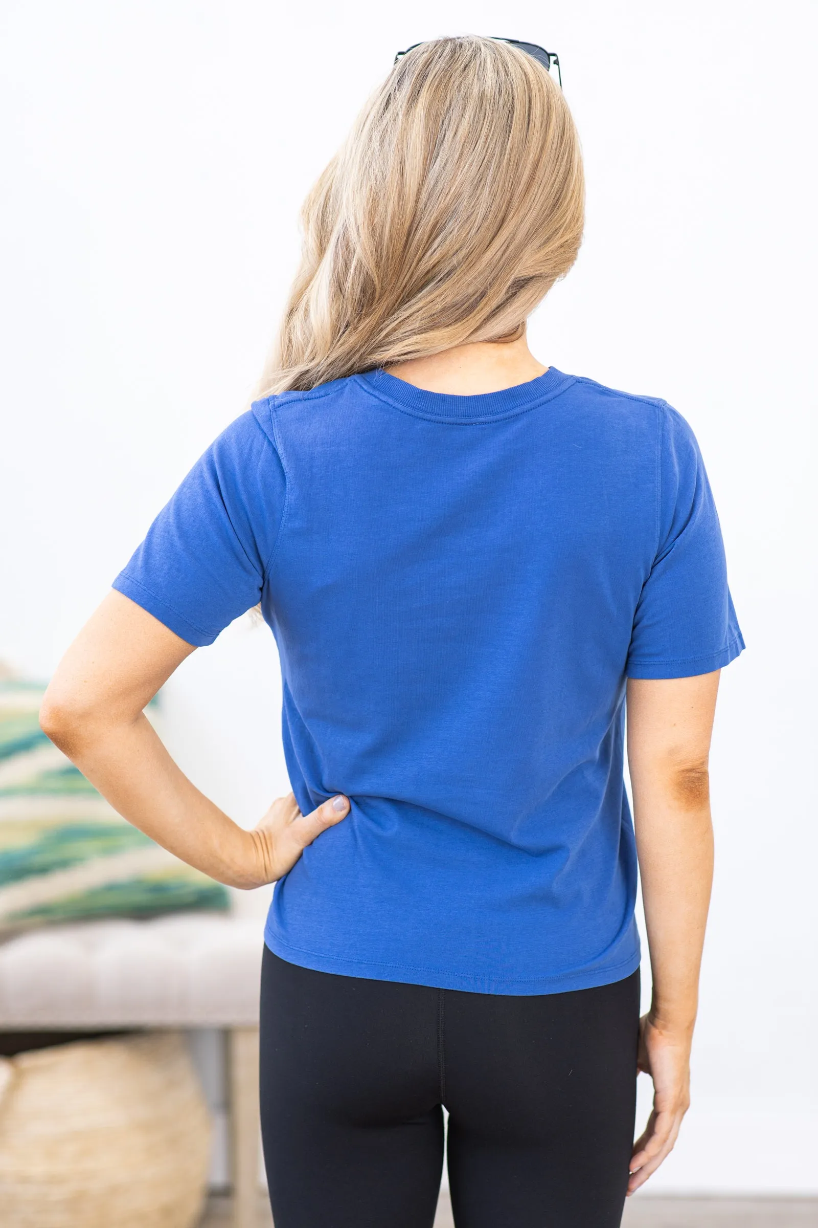 Blue Classic Boxy Fit Top