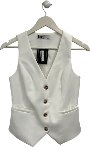 BOA White Boxy Waistcoat UK XS